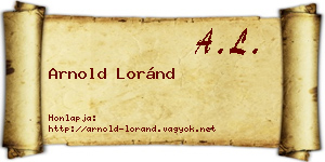 Arnold Loránd névjegykártya